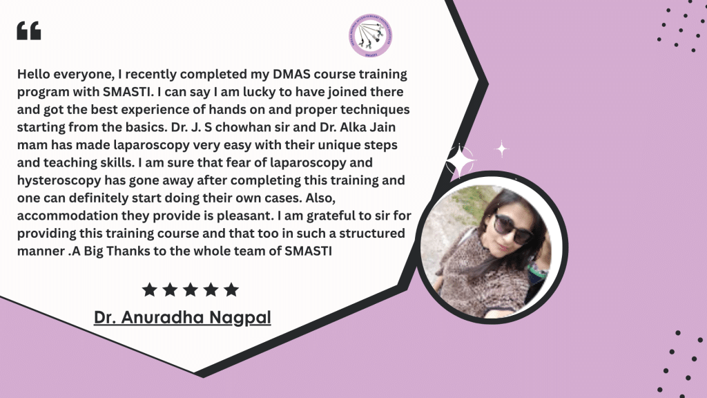 Testimonial image from laparoscopic alumni about training quality