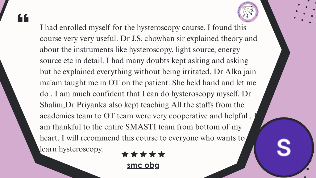 Testimonial from laparoscopic surgery student about surgical training experience