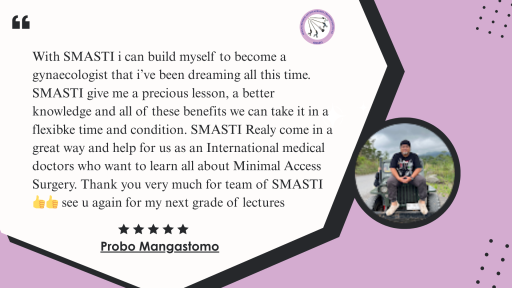 Happy alumni sharing success story after laparoscopic training program