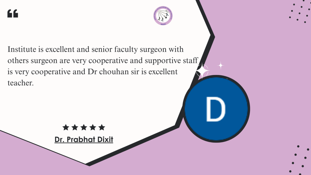 Alumni photo with testimonial on laparoscopic training institute in India